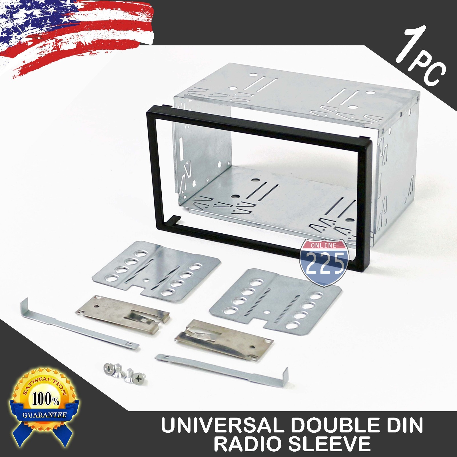 Universal Double DIN Car Stereo Domestic Radio Sleeve Cage Mounting Kit 110mm US