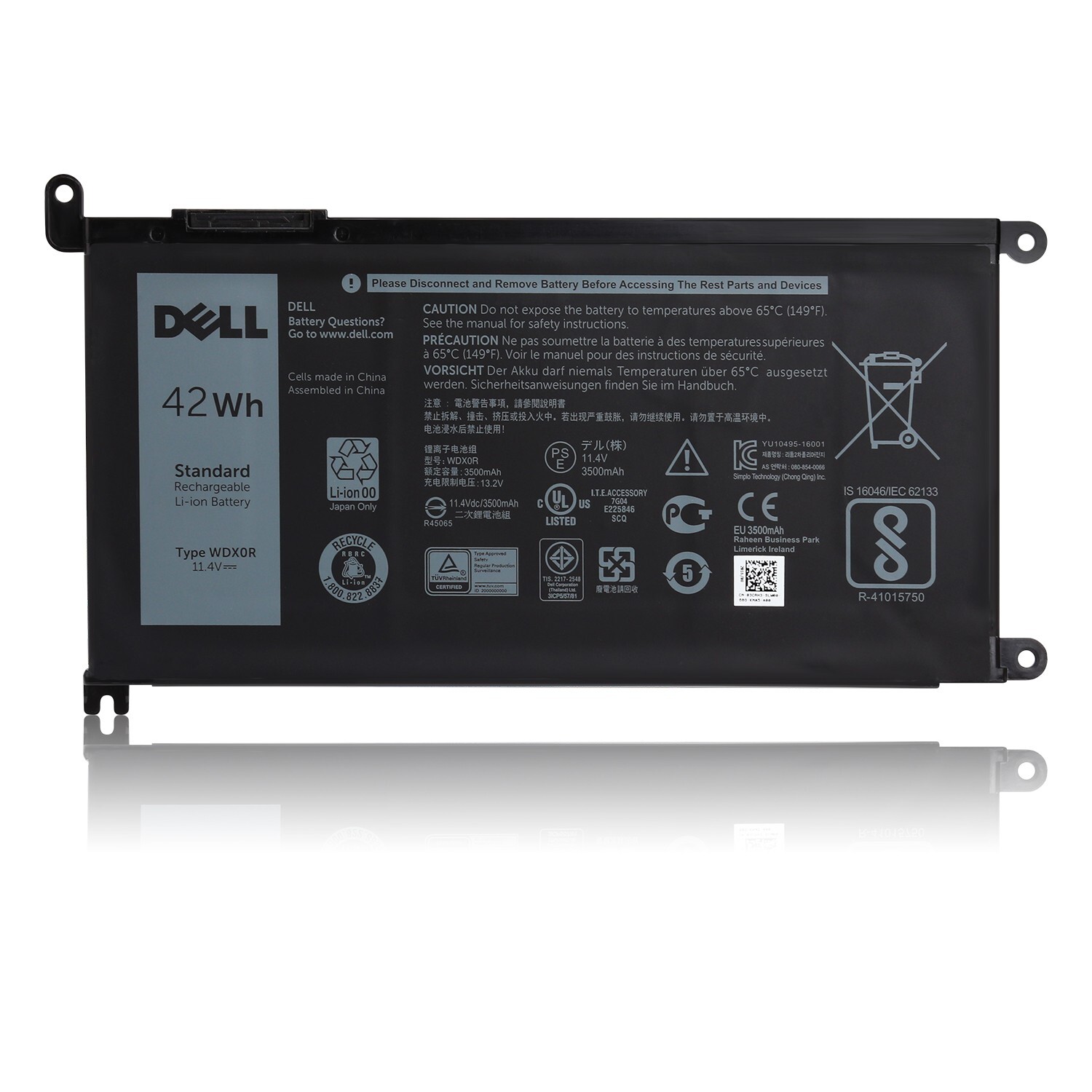 Genuine OEM WDX0R WDXOR Battery For Dell Inspiron 15 5567 5568 13 5368 7368 42Wh