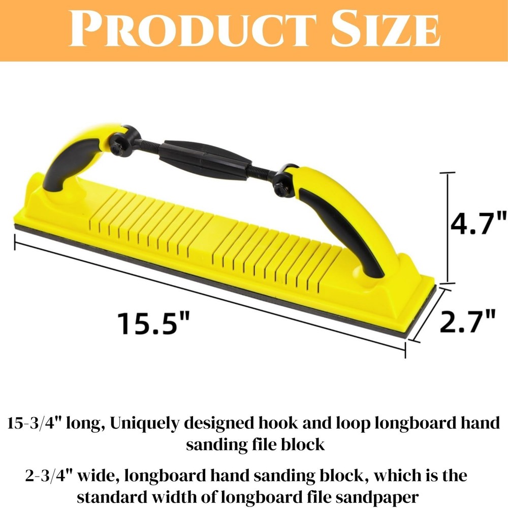 Hand Sanding File Block, Adjustable Radius Flex Longboard Sanding Block with ...