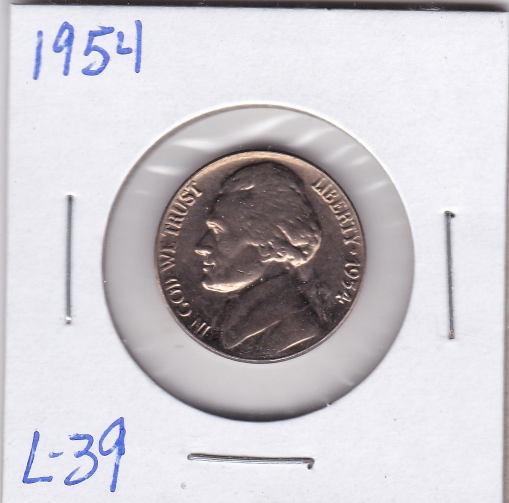1954 Jefferson Nickel L39