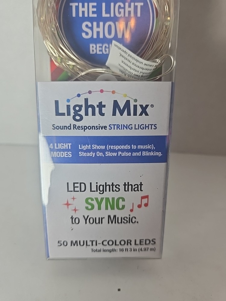 Light Mix Sound Responsive LED String Light - Length 16 ft. W/ 4 Light Modes