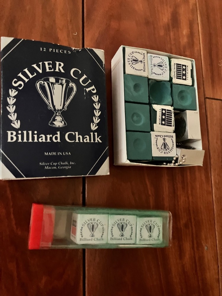 BILLIARDS SILVER CUP CHALK SET