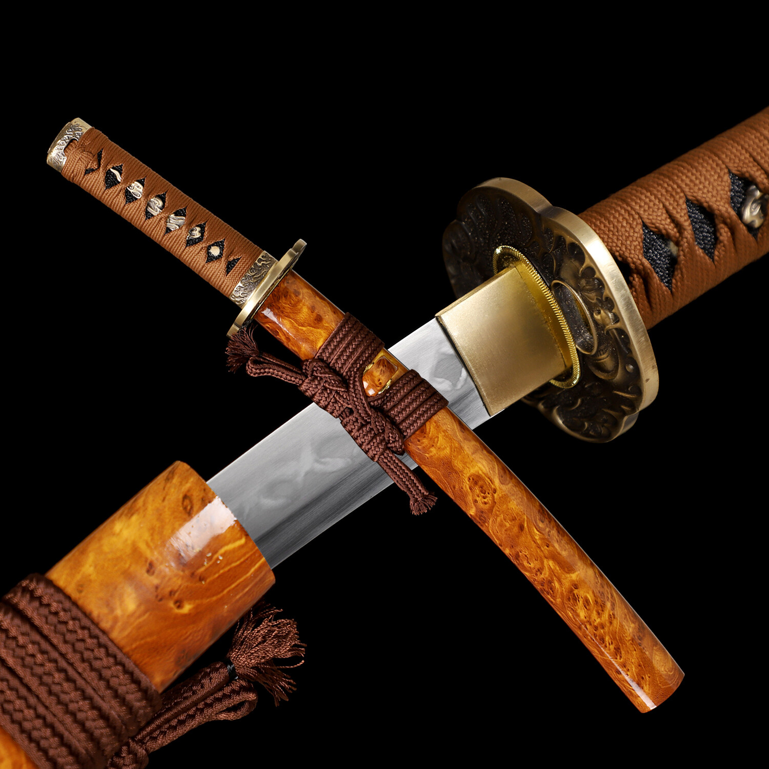 US 20'' Tanto Katana Sword Clay Tempered L6 Steel Blade Rzaor Sharp Battle Ready