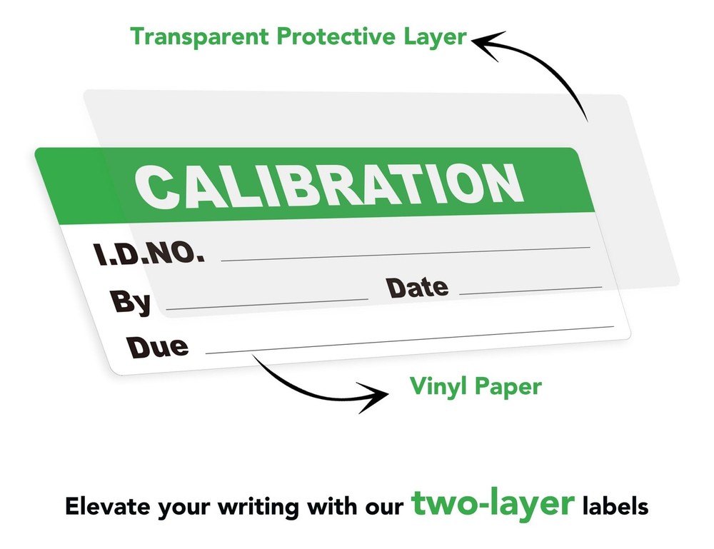 Self-Laminating Calibration Labels, Waterproof Write-On Adhesive Calibration ...