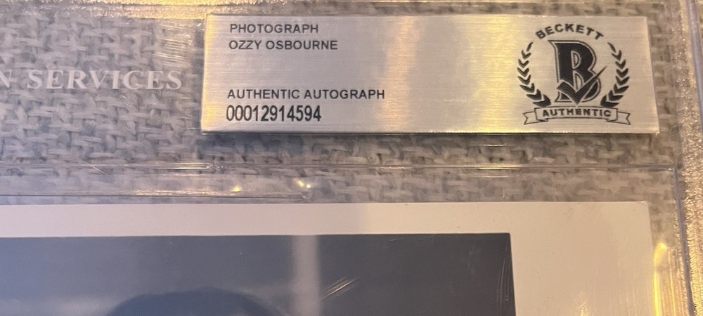 Ozzy Osbourne Signed & Inscribed B&W 8x10 Autograph Photo Beckett Gem