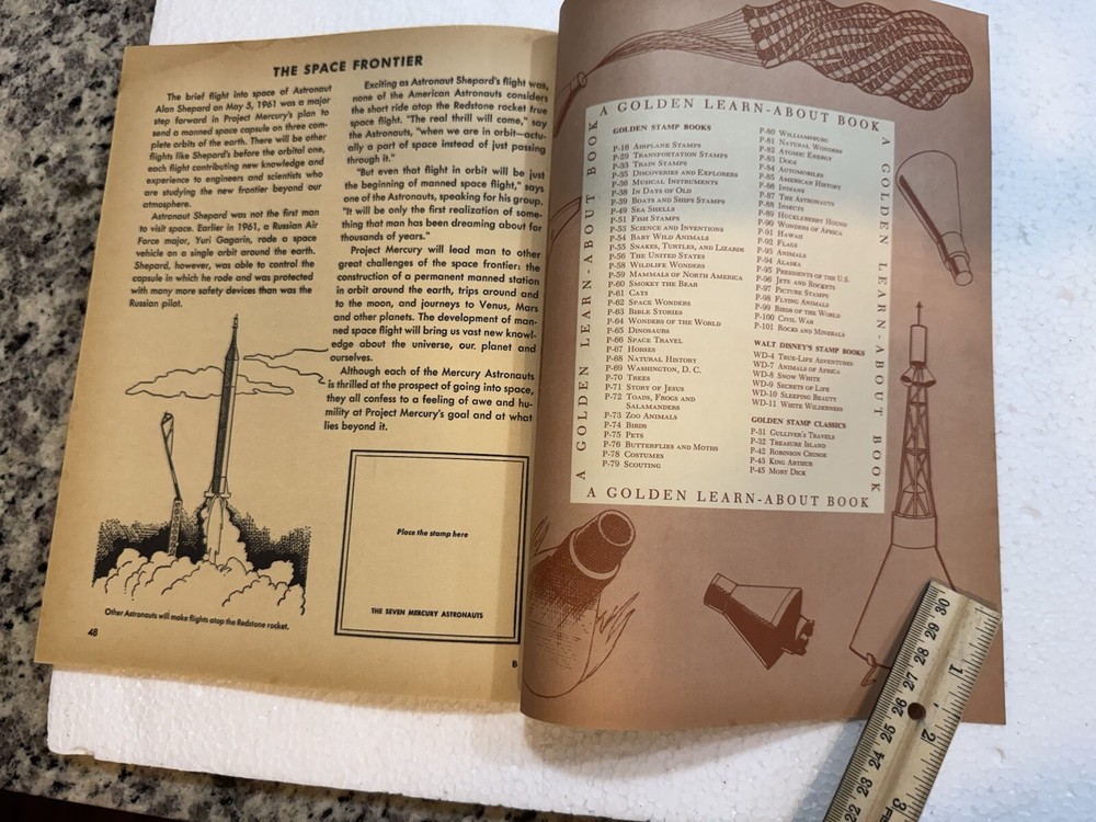 Vintage 1961 The Astronauts Pioneers Of Space Sticker Book - Golden Press