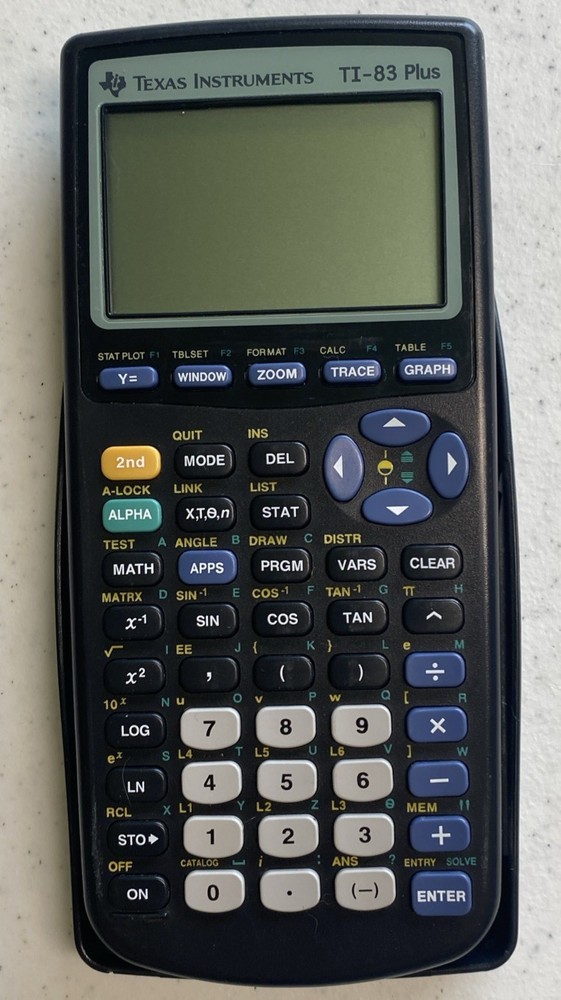 TEXAS INSTRUMENTS TI-83 Plus Graphing Calculator Black Tested Working