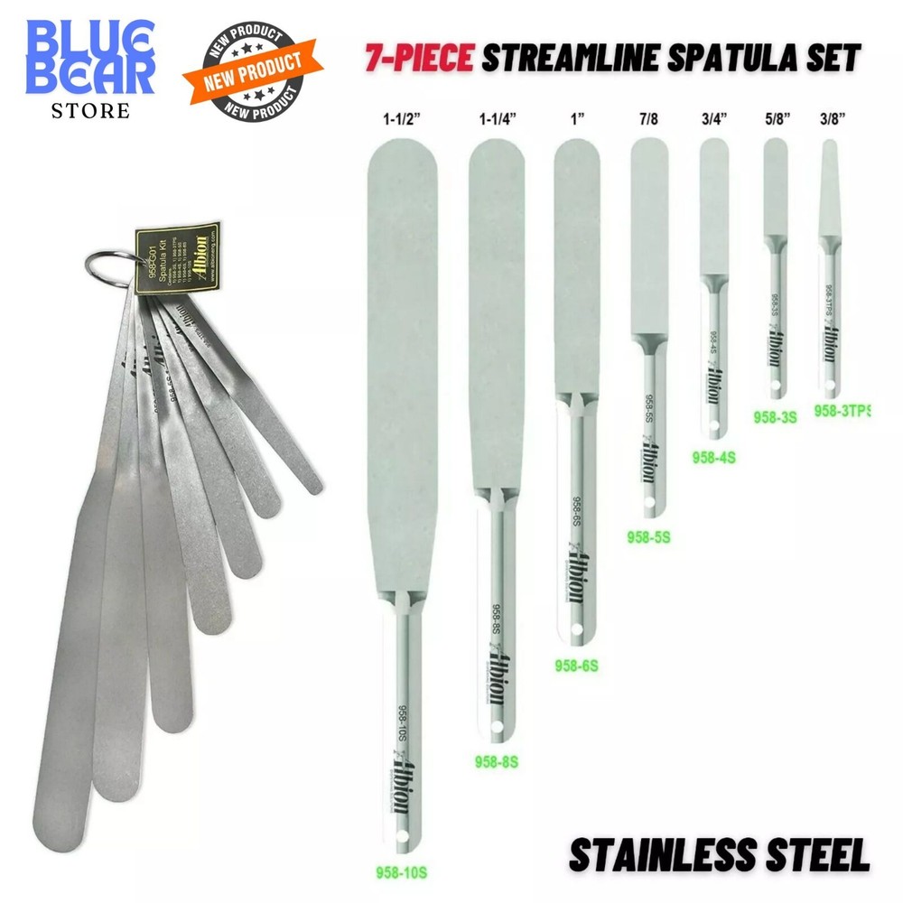 7pc Rounded Tip Caulk Spatula Slicker Knives Construction Joints Installing Tool