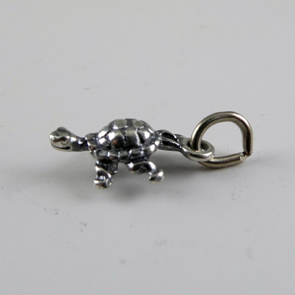 TINY Sterling Silver Turtle Charm SMALL Miniature FINDING Bracelet CRAFT