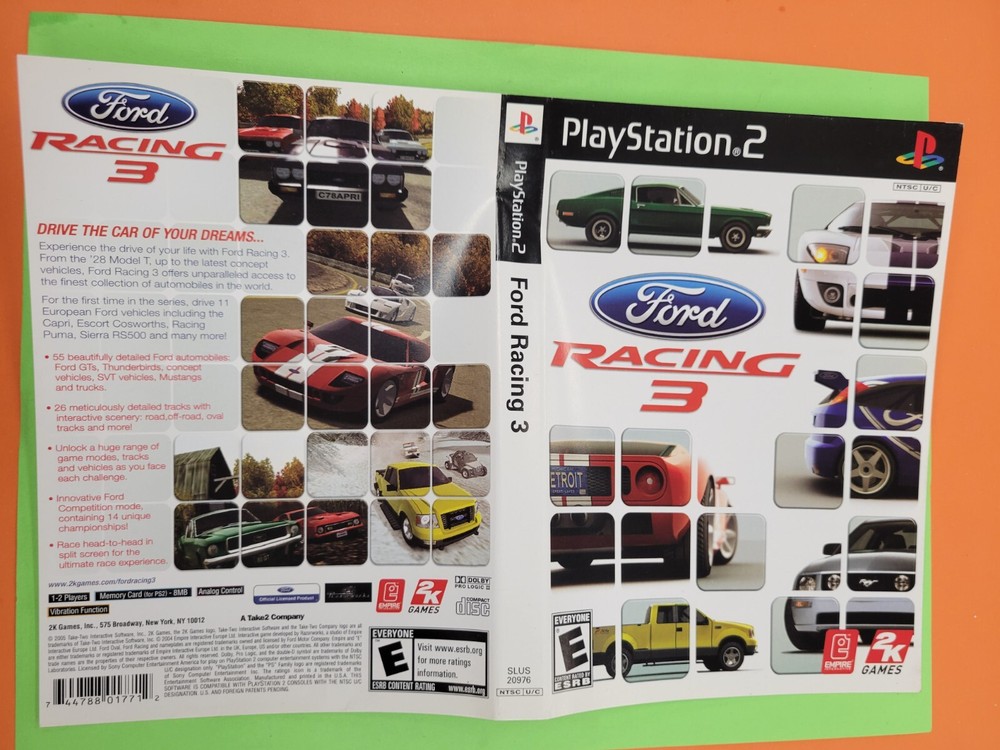 Ford Racing 3 PS2 ARTWORK ONLY Authentic Original
