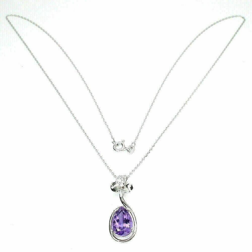 Silver Earrings Pendant Amethyst Genuine Natural Mined Gems Solid Sterling
