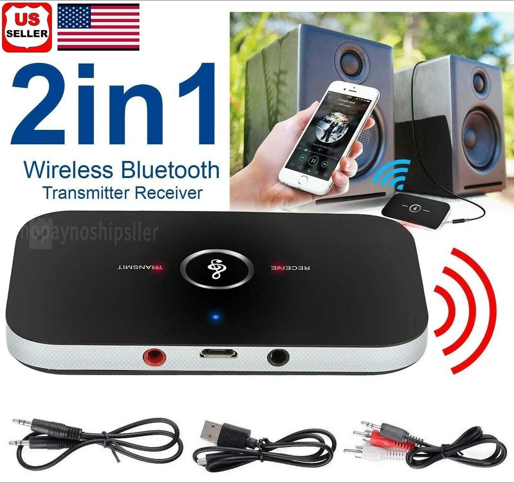 Bluetooth 5.0 Transmitter Receiver 2 IN 1 Wireless Audio 3.5mm Jack Aux Adapter