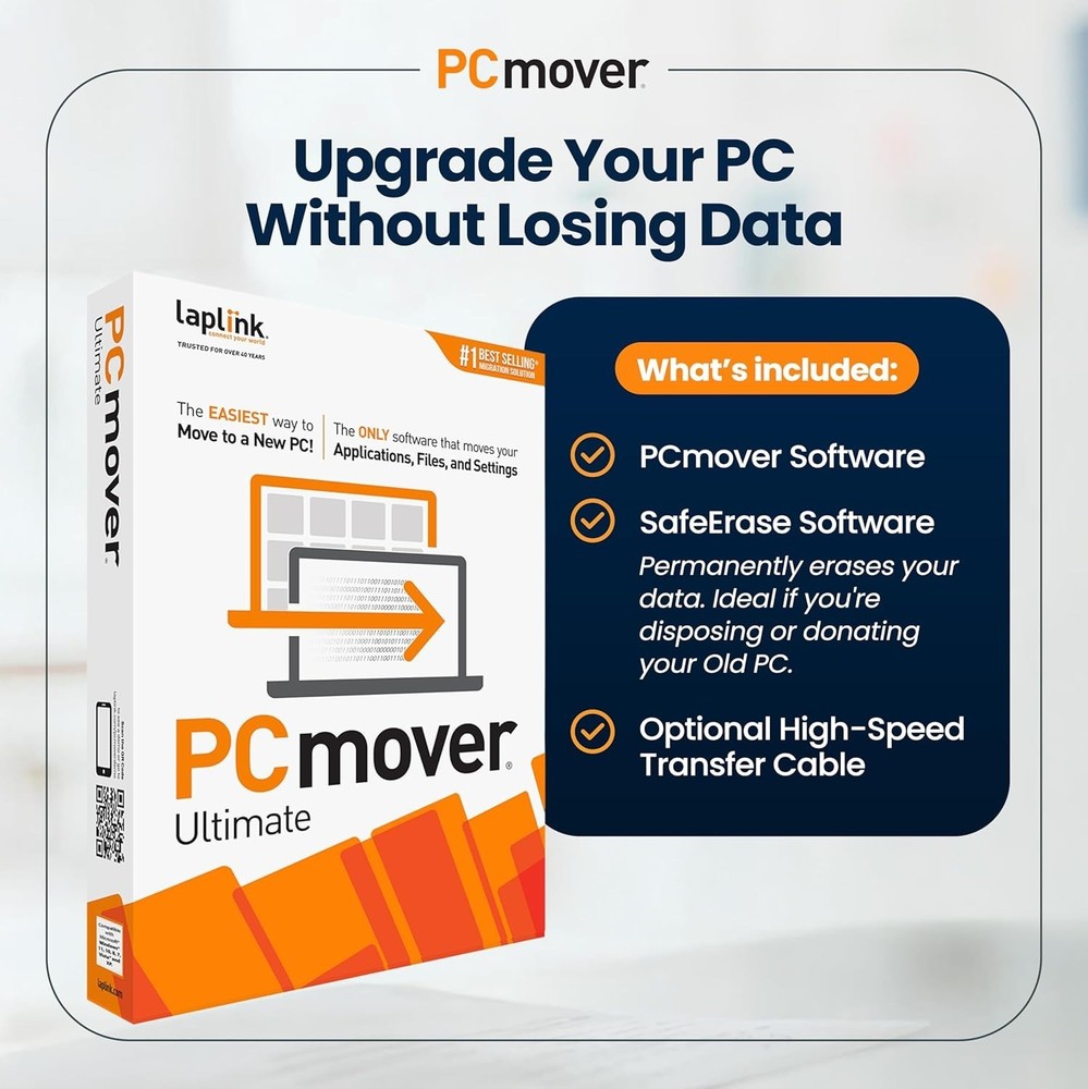 PCmover Ultimate 11 Software 2 Licenses - Seamless PC Upgrade, Easy Transfer