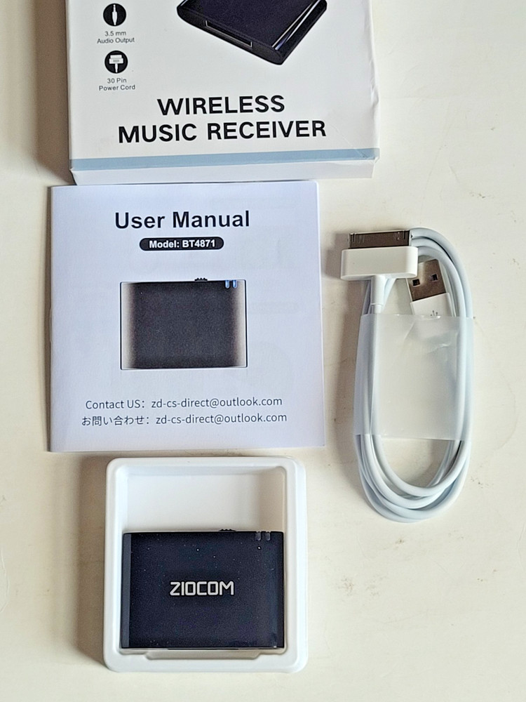 Wireless Bluetooth Music Receiver Audio Adapter For iPhone 30 Pin Dock Speaker