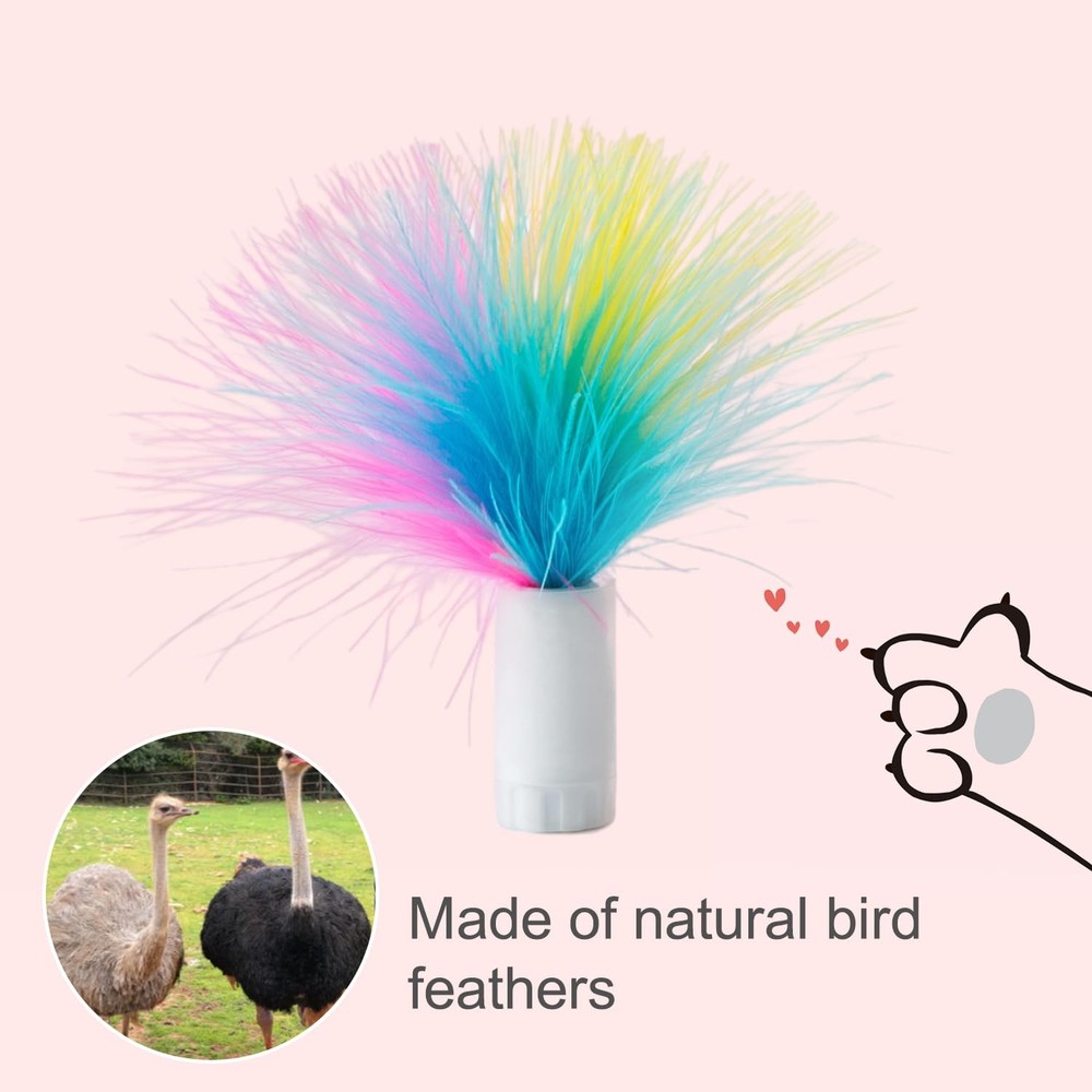 12 PCS Interchangeable Attachments Cat Feather Toys Replaceable Accessories