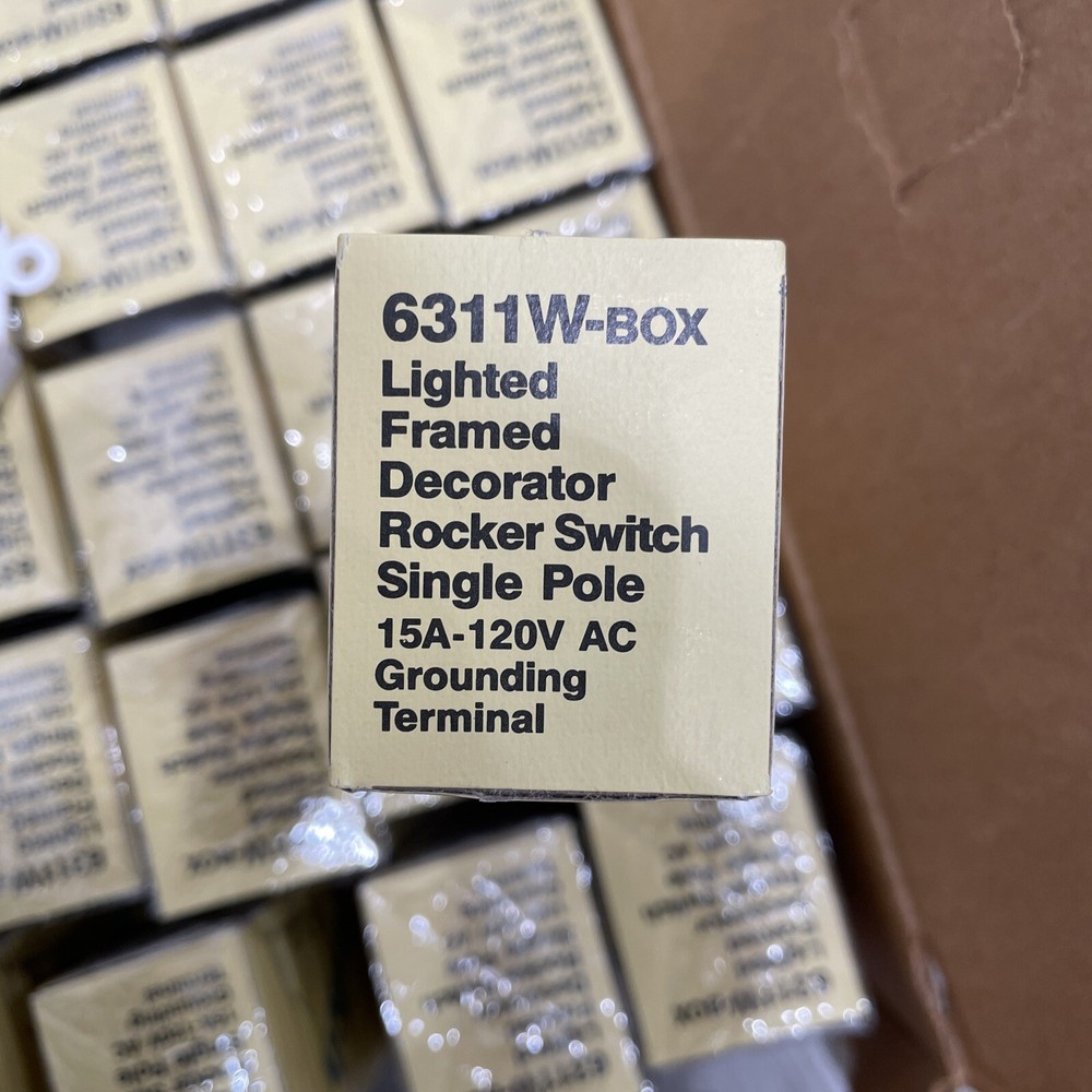🔴(2X) Eagle 6311W Illuminated Single Pole Rocker Switch White 15A 120V‼️