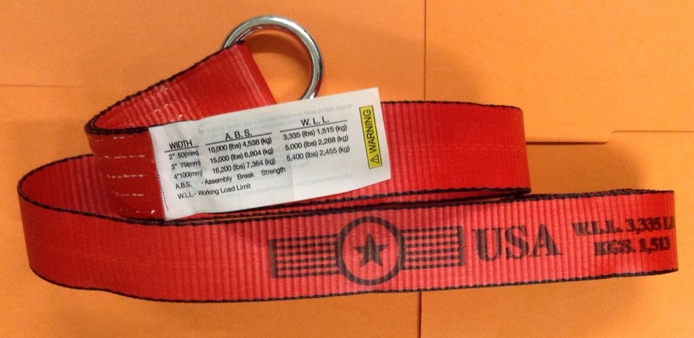 10FT Lasso Strap Wheel Lift Tie Down RED