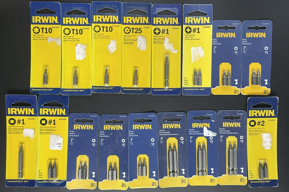 Irwin Phillips Torx Square Insert Bits - Lot of 28 Pieces