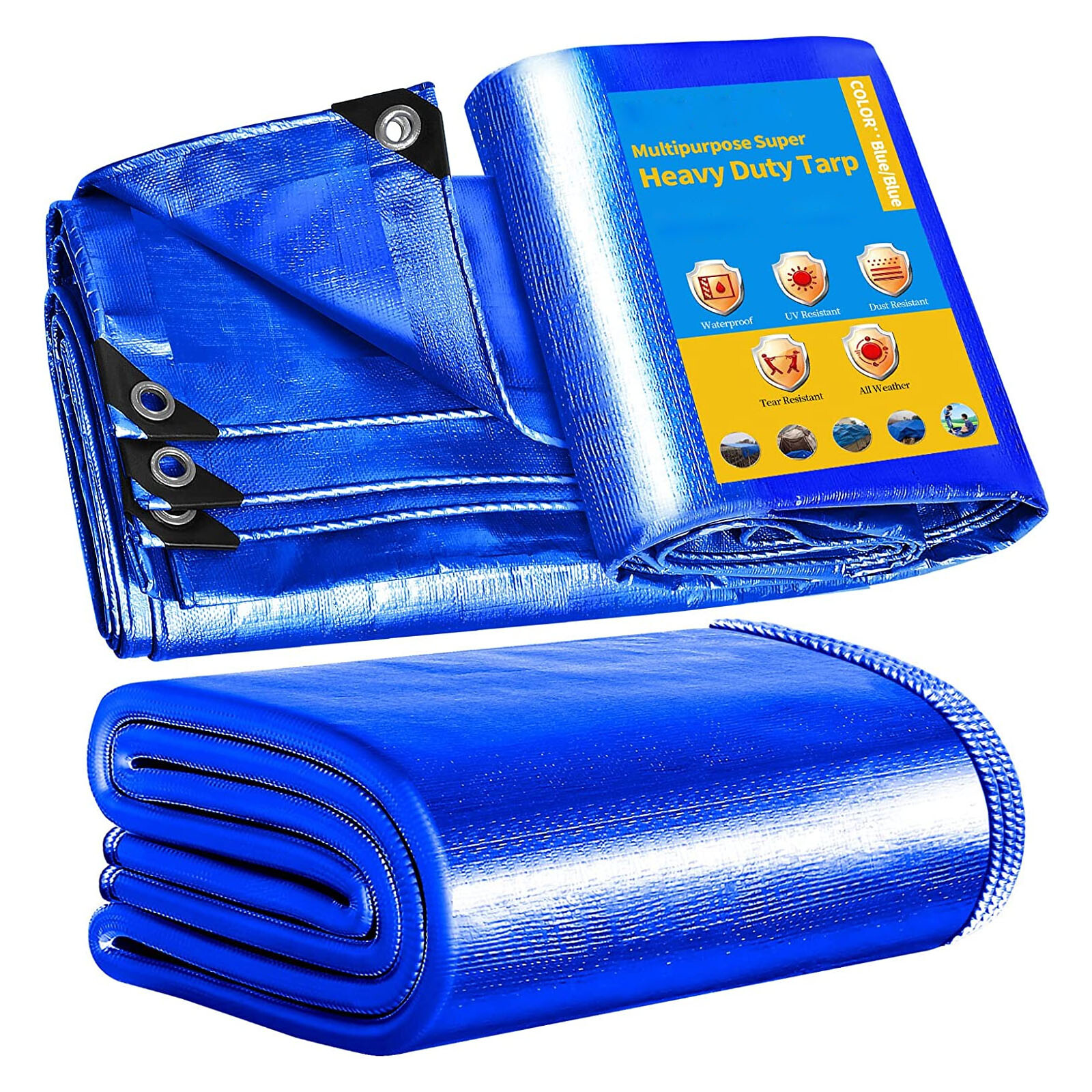Super Heavy Duty PVC Tarp 20 Mil - Waterproof Canopy Cover Tarpaulin Sun Shade