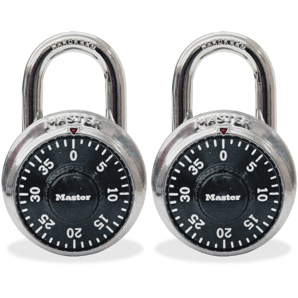 Master Lock Combination Padlock, Black, Pack Of 2
