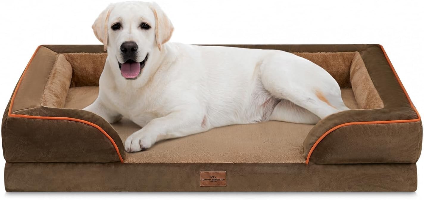Orthopedic Dog Bed XL Dogs 45x35 Inch Waterproof Foam Removable Bolster Washable