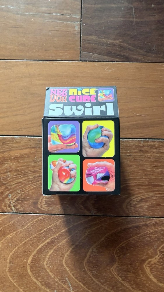 BLUE GREEN Schylling NeeDoh Nice Cube Swirl. Super Solid Squish AUTHENTIC