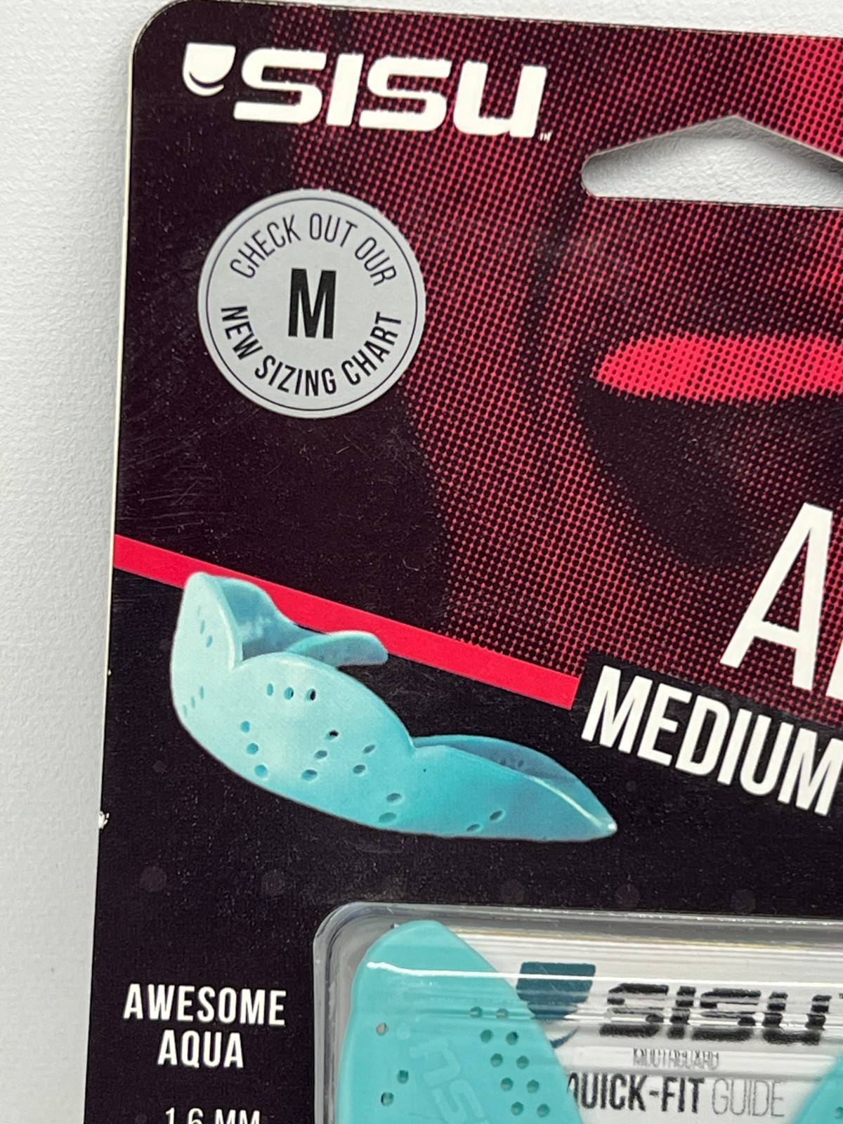 SISU Aero NextGen MouthGuard Mouth Guard 1.6mm Thin Aqua Adult Size MEDIUM