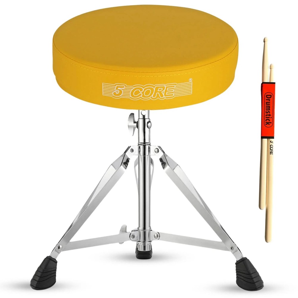 5 Core Drum Throne 3" Padded Comfortable 200Lb Capacity Drummer Stool Adjustable