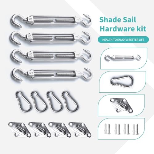 Shade Sail Hardware Kit, 304 Stainless Steel Anti-Rust Fixing Hardware for M5