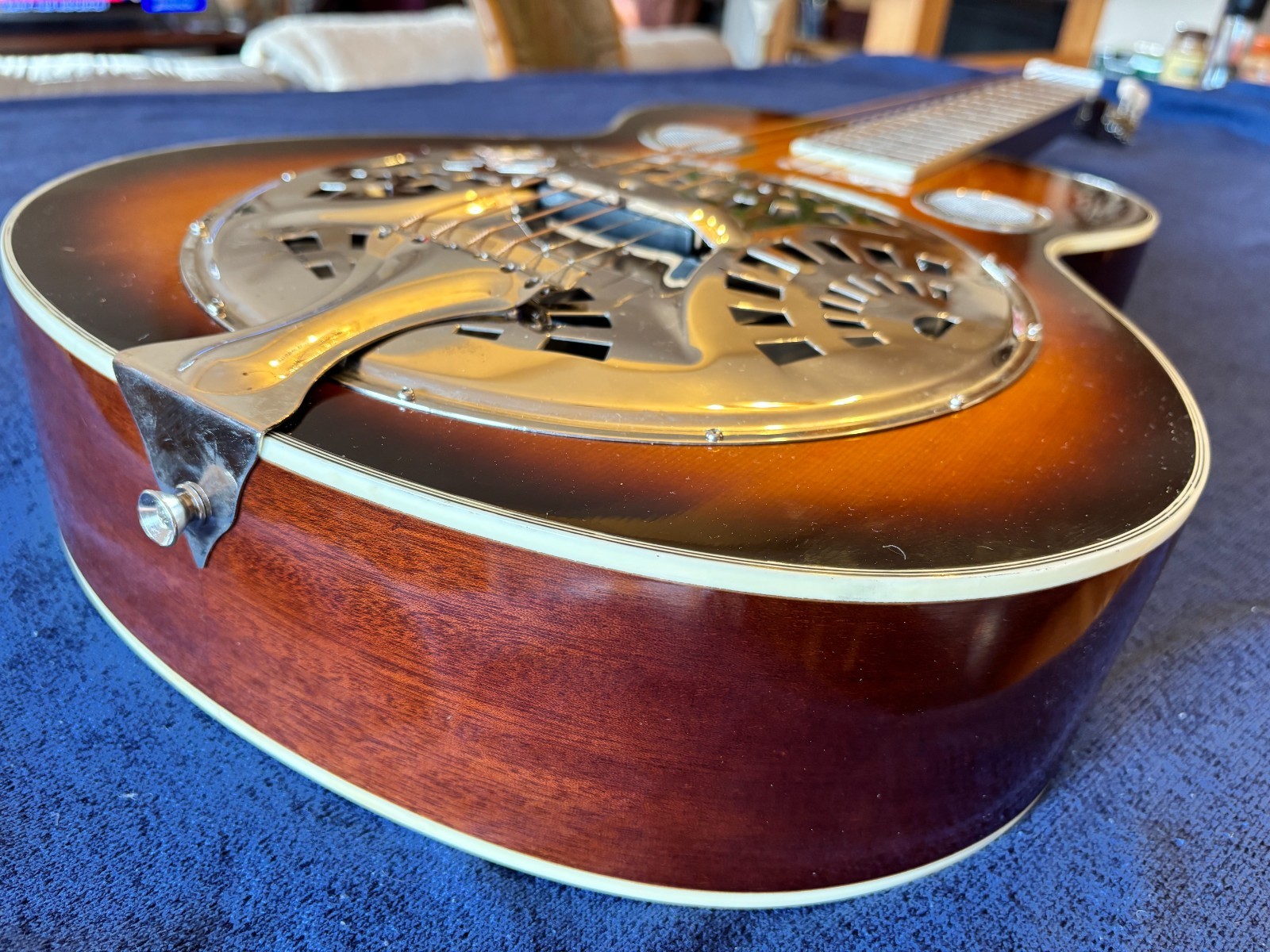Johnson Square Neck Resonator Guitar Dobro Sunburst Bluegrass Instrument w/Case