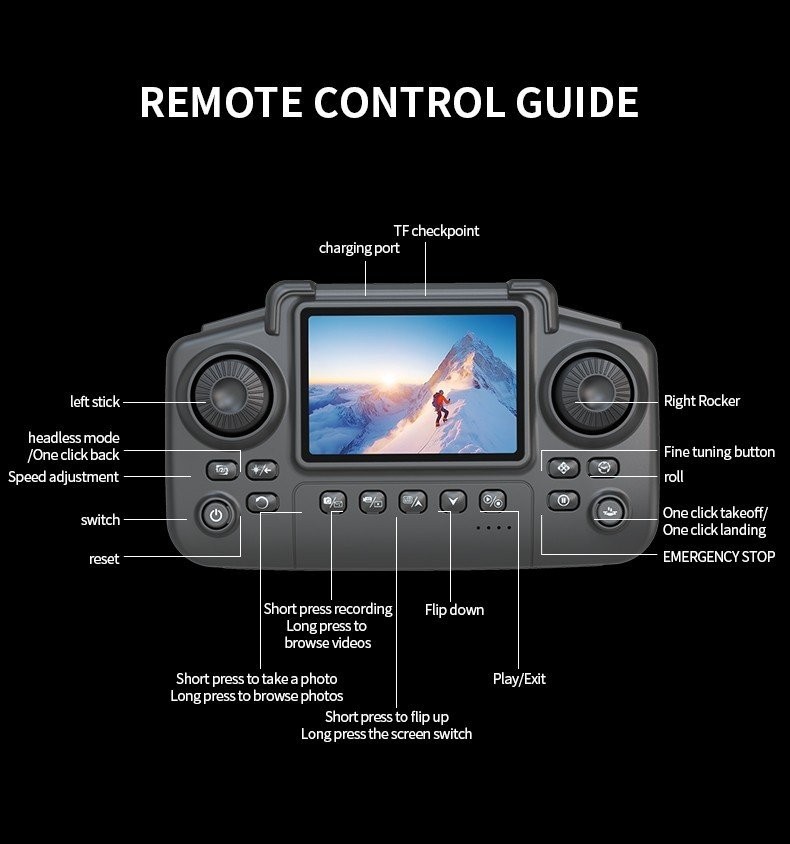 Drone With Remote Control, Dual Camera, Obstacle Avoidance, Foldable Arms