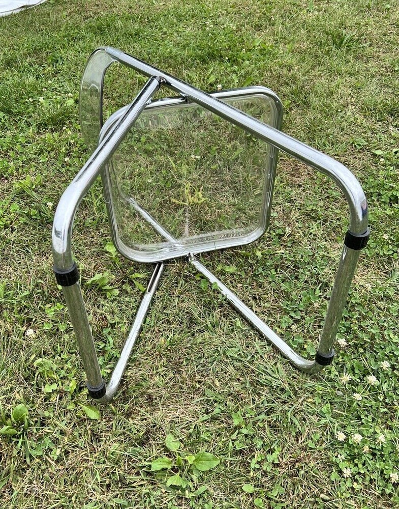 Lucite Chrome Folding Chair