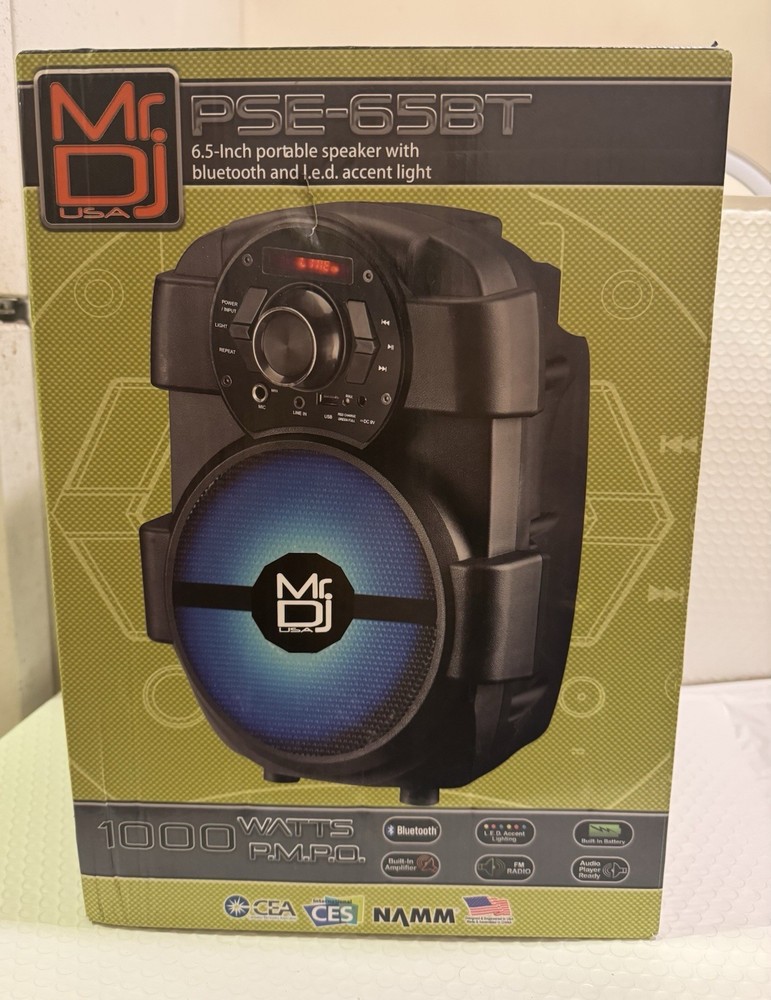 MR DJ Pro 6.5" Rechargeable USB/Bluetooth Powered Party Speaker