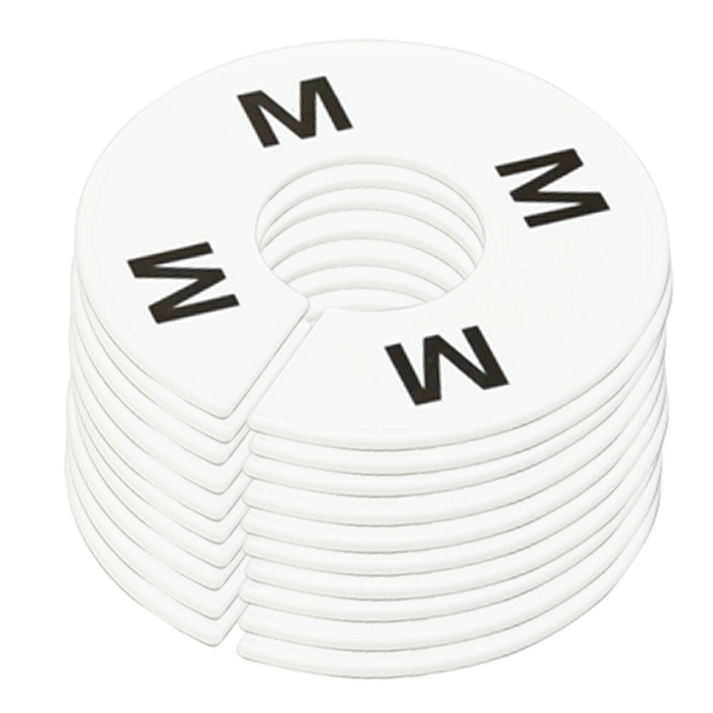10 PC Rack Divider Size M MEDIUM White Round Ring Sizing Hanger Retail Label