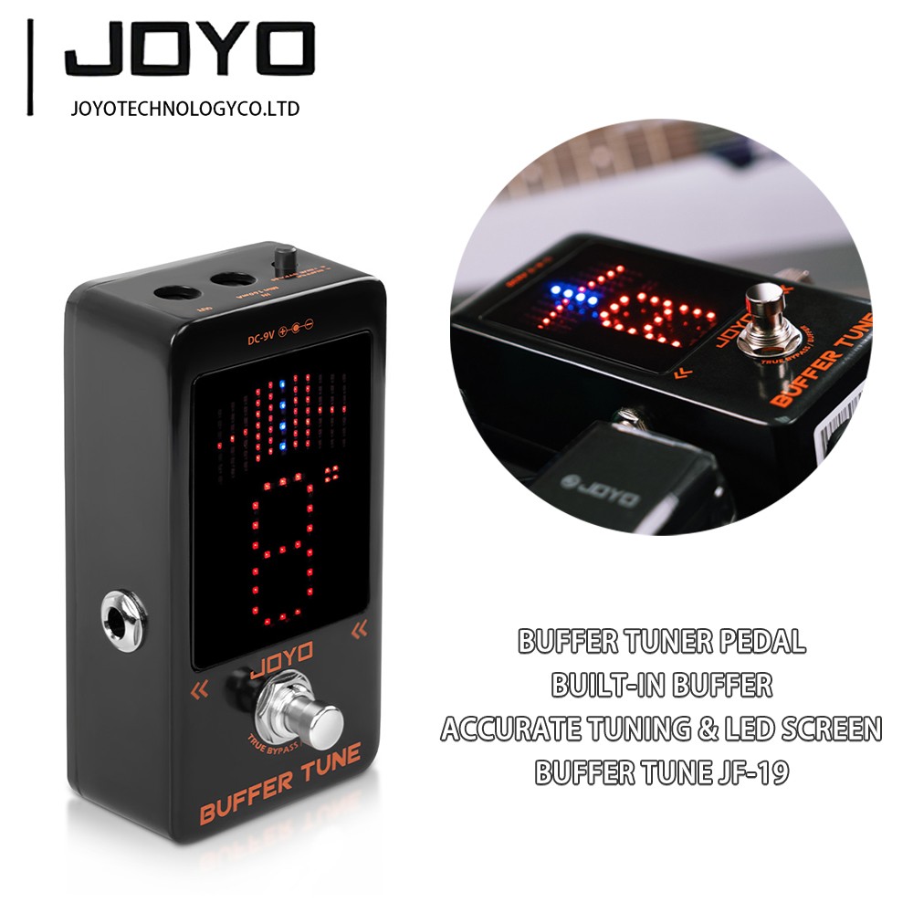 JOYO Buffer Tuner Pedal Built-in Buffer with Accurate Tuning and LED Screen