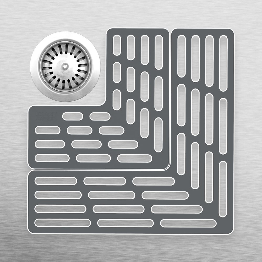 SinkSaver Adjustable Sink Protector Mat Non-Slip Gray