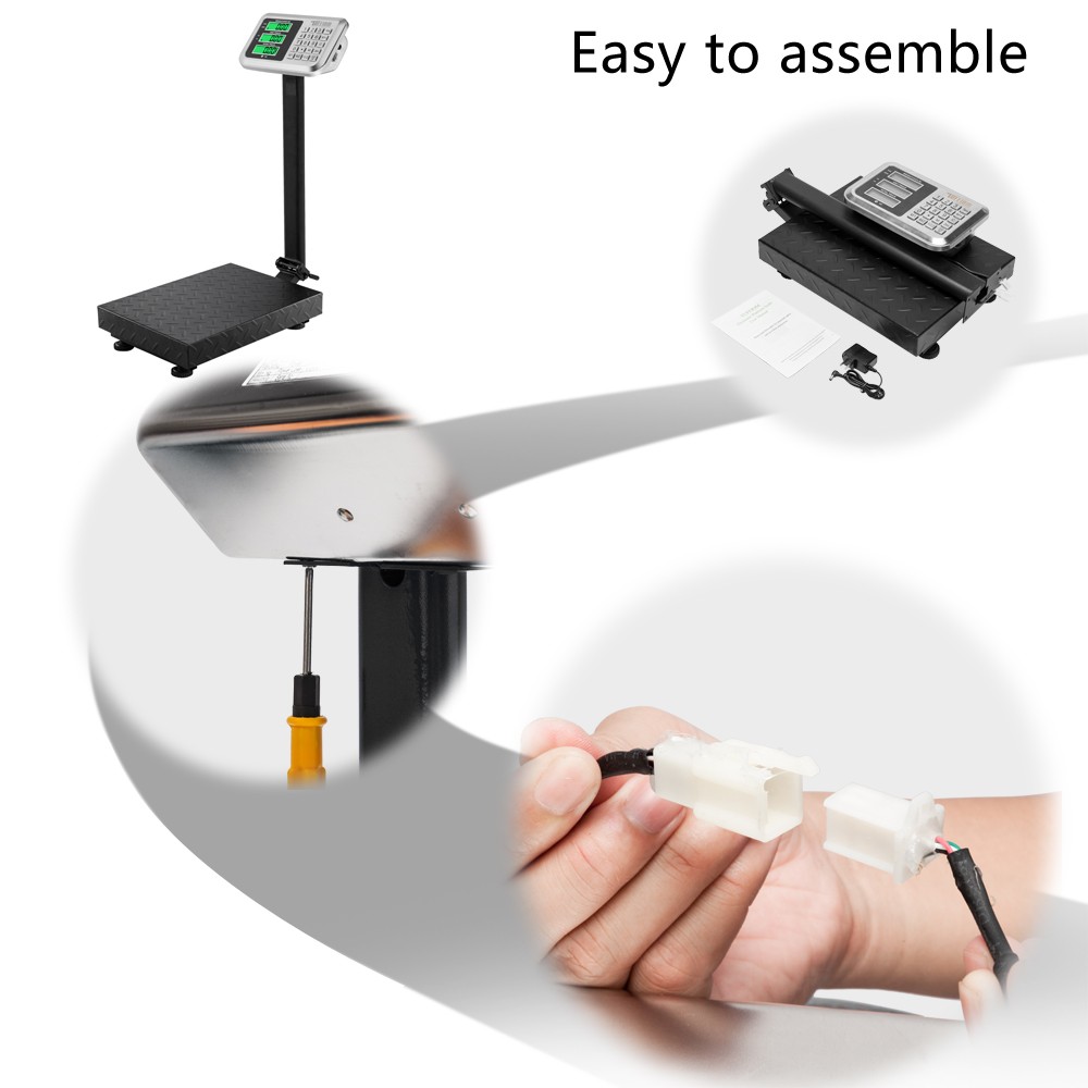 100kg/220lbs Foldable Electronic Platform Scale High-Definition LCD Display NEW
