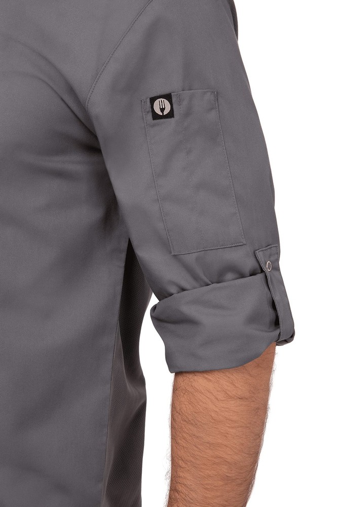 Men's Lansing Chef Coat, Grey, Large