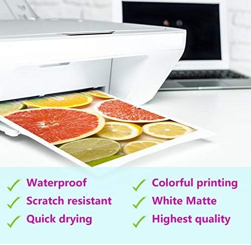 Matte White Sticker Paper for Inkjet Printer 20 Sheets