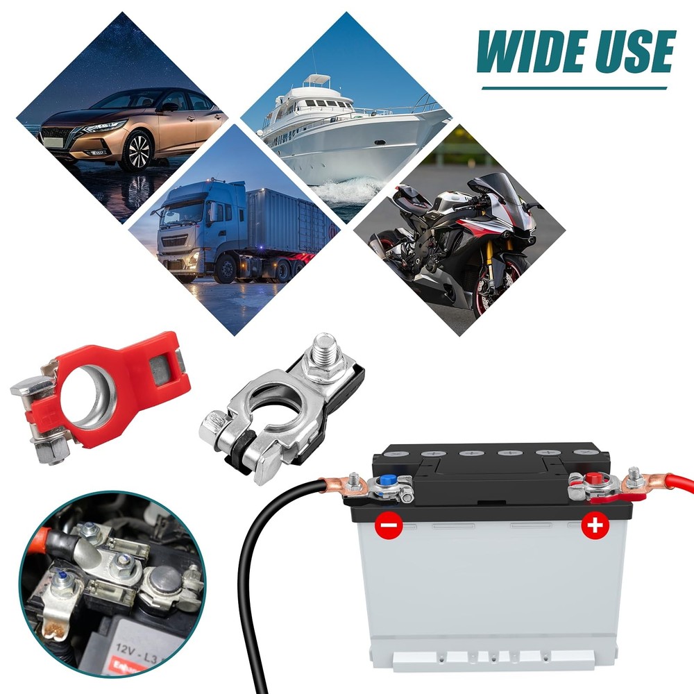 Battery Terminal Connector, Top Post Terminals, Positive and...