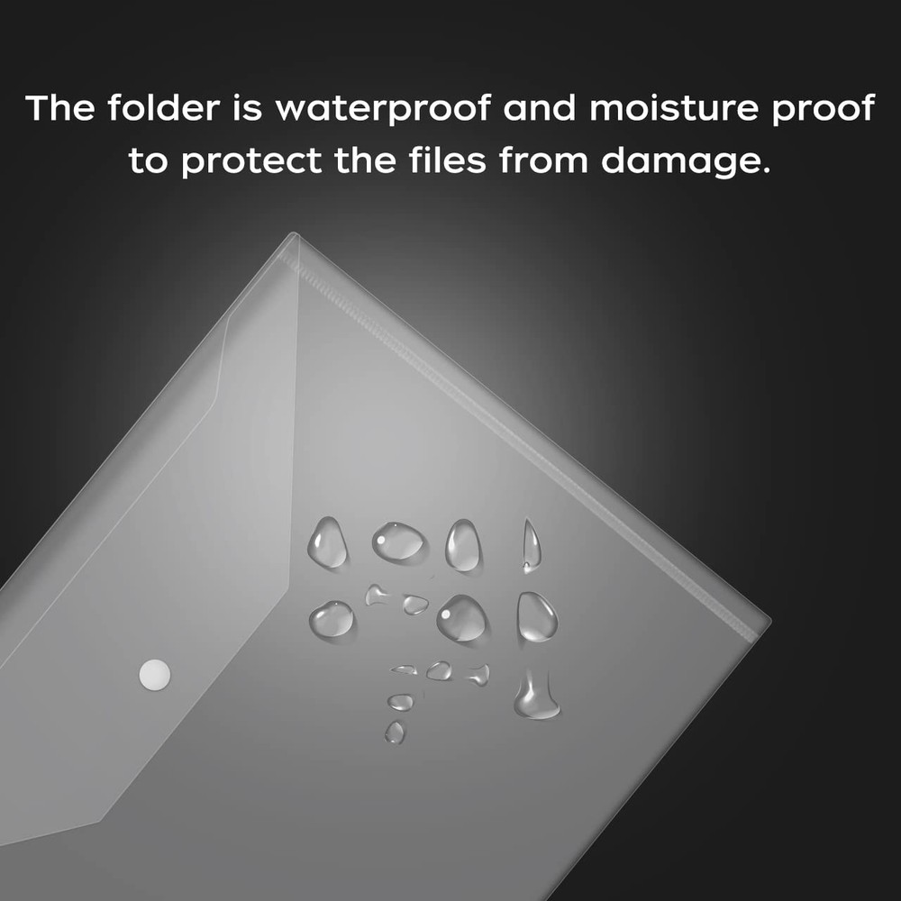 30pcs Plastic Envelopes, Clear Reusable Poly Envelope Waterproof File Folder
