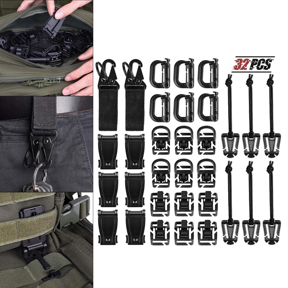 Malice Clips Ring Backpack 360 D Molle Bag Webbing Attachments Carabiner Molle