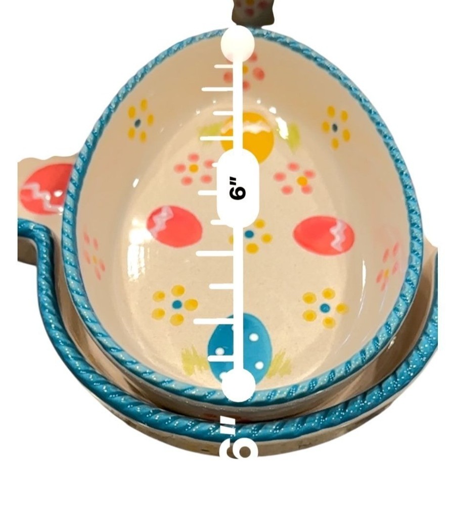 Temptations Easter Egg Divided Serving Platter 4 Removable Bowls Multicolor