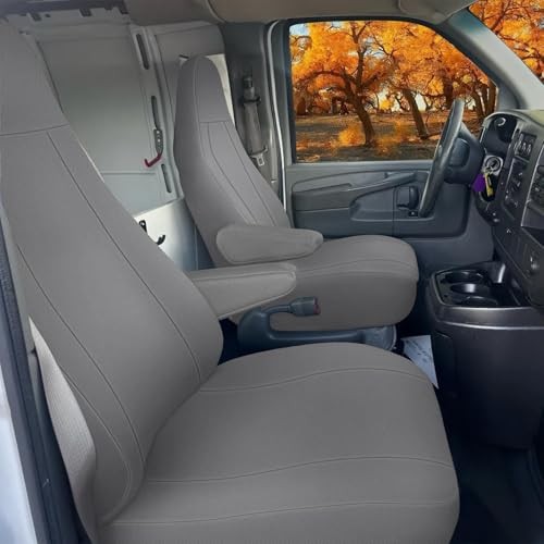 Front Seat Covers Sets Replace for 1996-2009 Chevy Express and GMC Gray