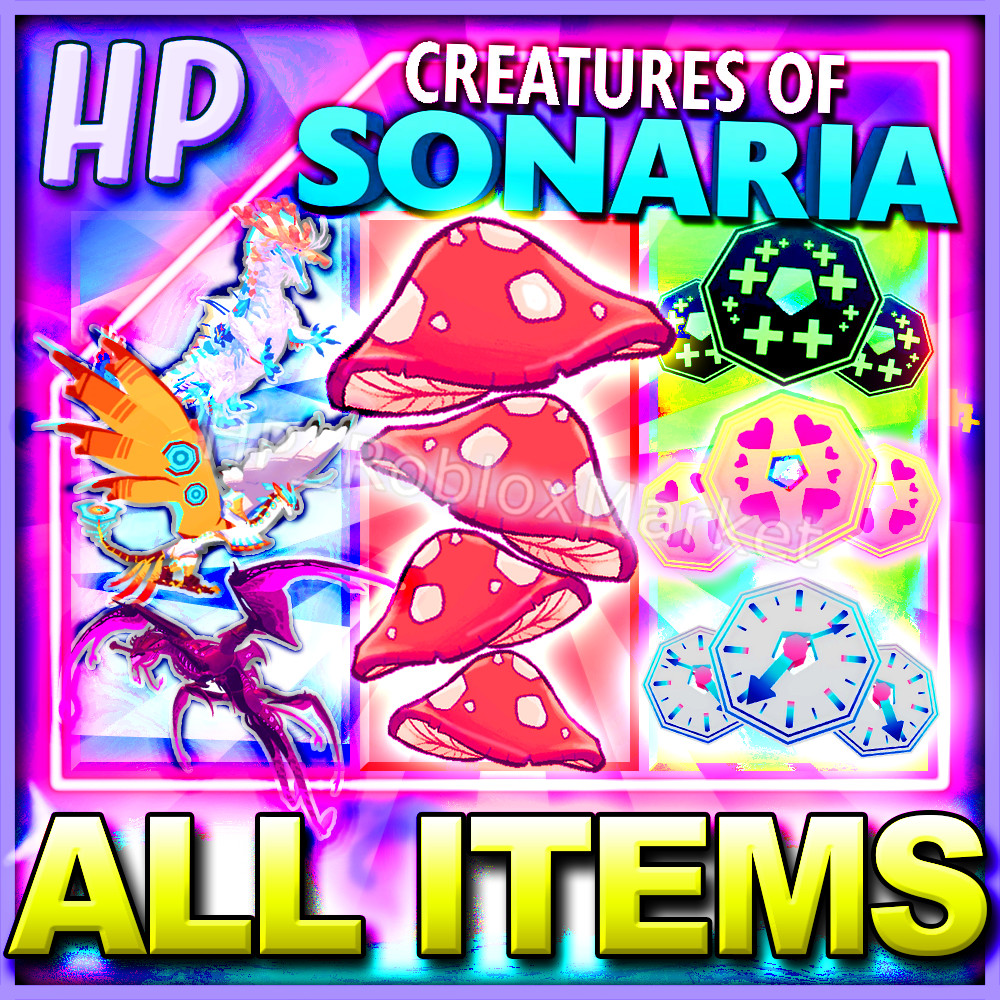 Creatures Of Sonaria 🐲ALL ITEMS [SPECIES・MUSHROOM・TOKEN]⚡FAST DELIVERY⚡cos mush