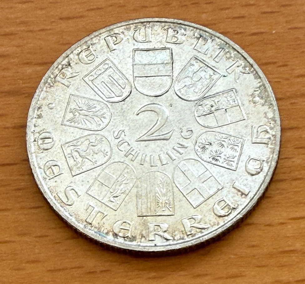 Austria 1933 Silver 2 Schilling UNC Ignaz Seipel