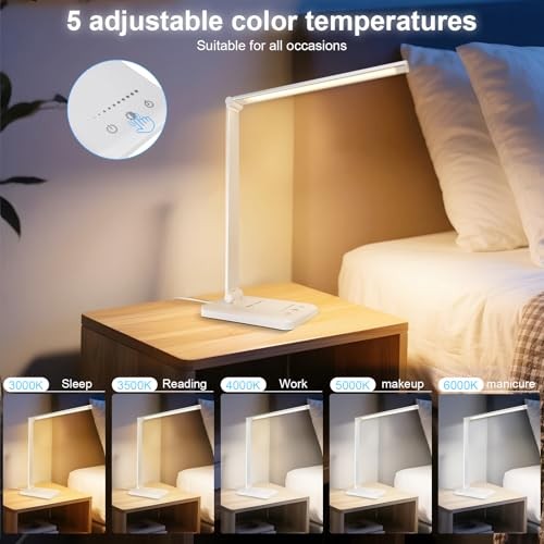 LED Desk Lamp Dimmable Table Lamp Reading Lamp with first-generation Silver