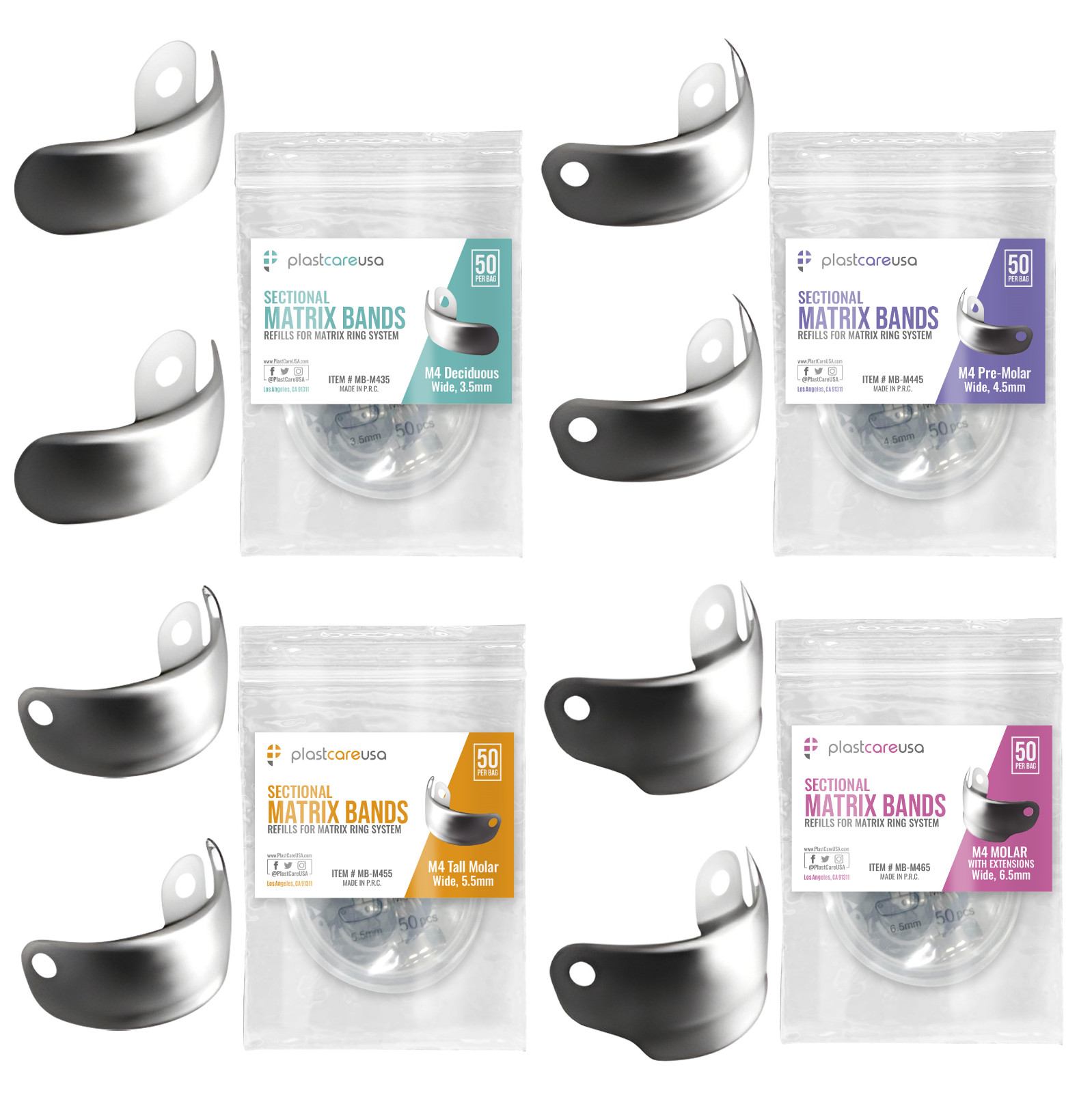 Dental Metal Matrices Sectional Molar Matrix Refill Soft Band (Choose Size/Qty)