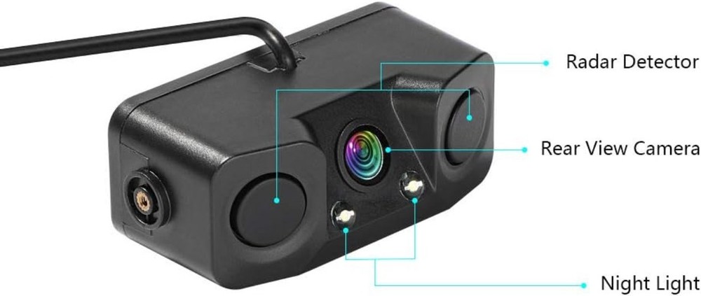 Dual Radar Sensor Backup Camera with Waterproof Design for Easy Installation