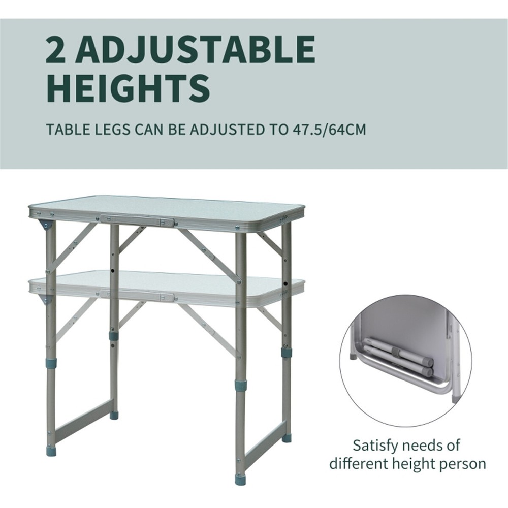 Portable Camping Table Dining Table Silver